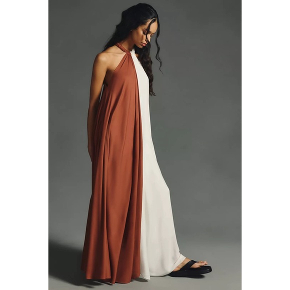 Let Me Be Colourblock Halter Maxi Dress - Picture 3 of 5